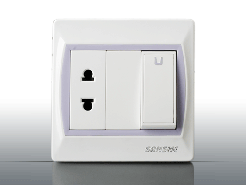 10A 250V～One single control switch two-pole oblong socket